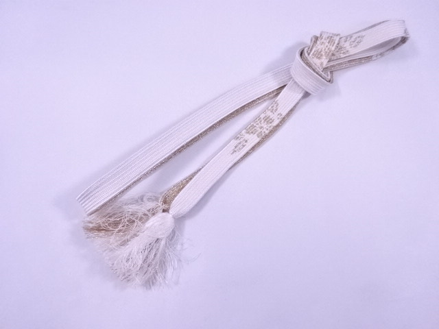 リサイクル　和装小物　帯締め　礼装用　白金　正絹　手組　高麗組